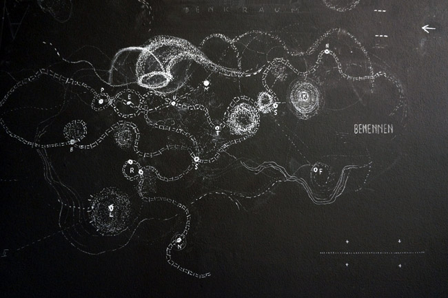 The Gray Matter Hypothesis, walldrawing, installation view, 2013