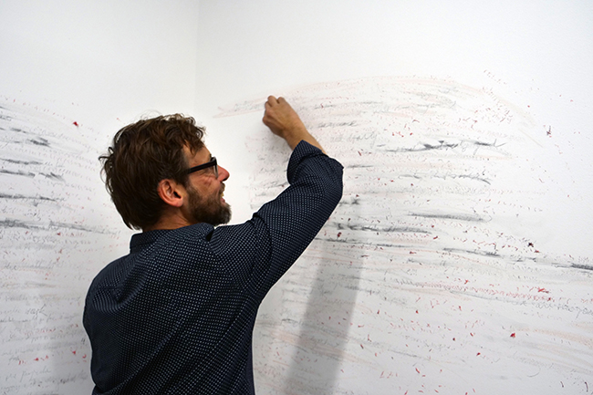 Nikolaus Gansterer, )( ) Drawing as Thinking in Action, 2018, exhibition view, Drawing Lab, Paris