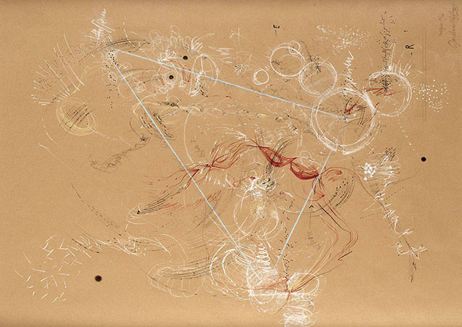 Nikolaus Gansterer, Denkfigur (Figure of Thought ) 13-100, 2013 chalk, pencil and ink on paper, 80 x 60 cm