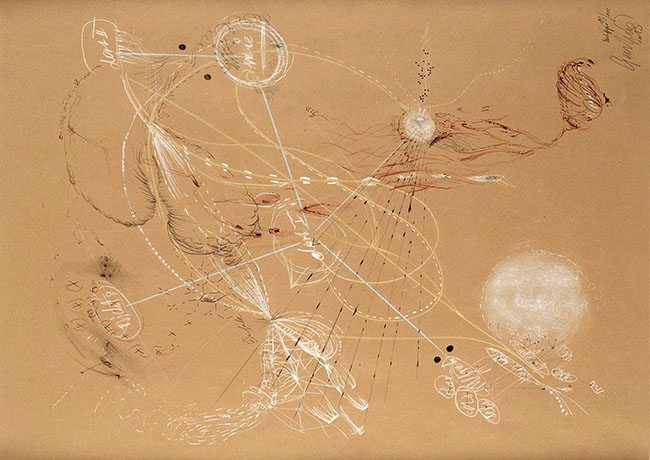 Nikolaus Gansterer, Denkfigur (Figure of Thought ) 13-101, 2013 chalk, pencil and ink on paper, 80 x 60 cm