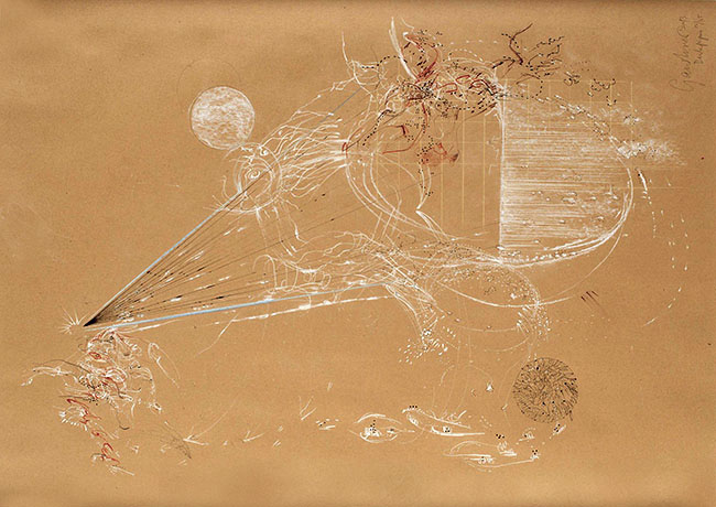 Nikolaus Gansterer, Denkfigur (Figure of Thought ) 13-105, 2013 chalk, pencil and ink on paper, 80 x 60 cm