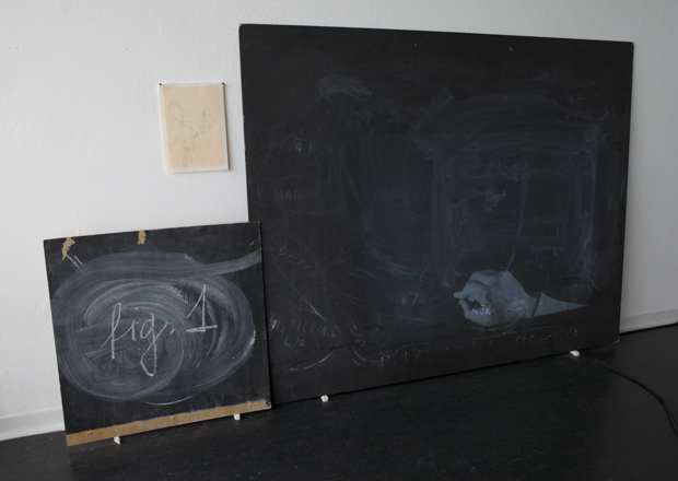  Drawing a Hypothesis, Figures of research, video projection on blackboard, 30min