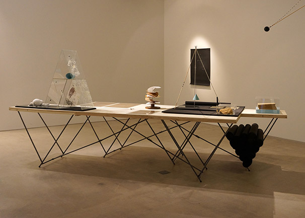 Nikolaus Gansterer, Transpositionsmodell (Theory x Memory x Science x Fiction), 2013/14, installation view: Drawing Room, Taxispalais, Innsbruck, Austria