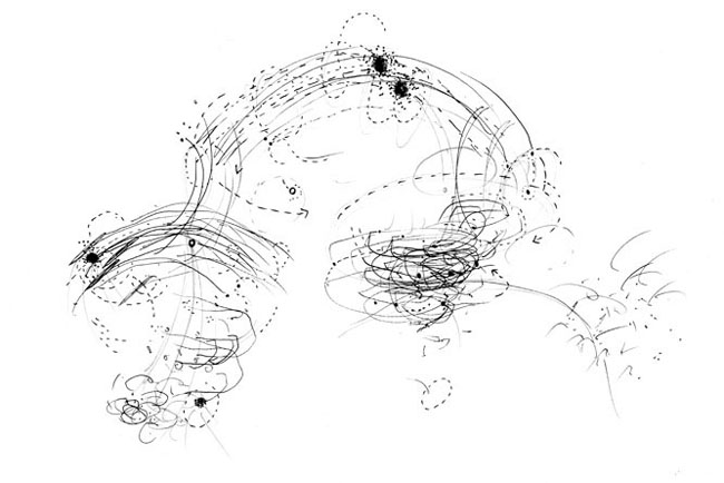 Libra - Balancing the invisible, drawing, movement studies, 2011