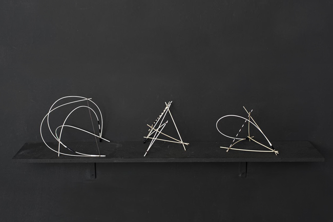 untitled figures, wooden objects, wire, 2013