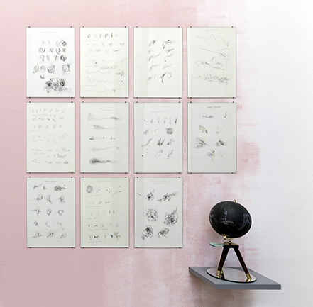 Nikolaus Gansterer, Choreo-graphic Figures Diagrams, at solo show: tracing (in)tangibles, installation views, Gallery Crone, Vienna, 2019