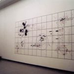 Nikolaus Gansterer, walldrawing, Kunsthalle Mucsarnok, Budapest, 2003, (650x300 cm)